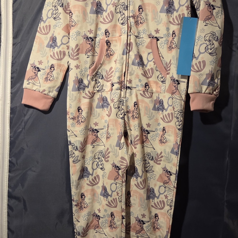 Disney Parks Princess One-Piece Sleeper for Girls size 9/10 With Hood